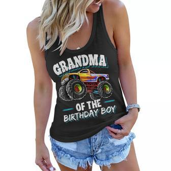 Grandma Of The Birthday Boy Monster Truck Birthday Party Women Flowy Tank | Mazezy