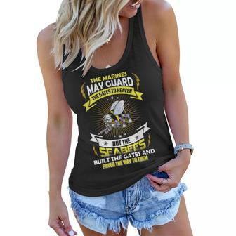 Guard The Gates To Heaven But The Seabees Women Flowy Tank - Seseable