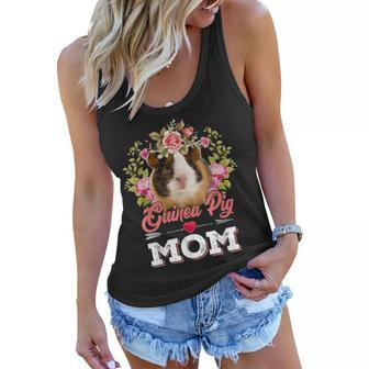 Guinea Pig Mom Floral Arrow Mothers Day Gift Women Flowy Tank - Seseable