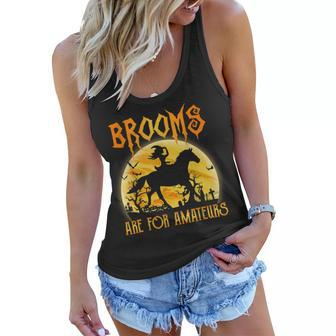 Halloween Brooms Are For Amateurs Horse Riding Women Flowy Tank | Mazezy