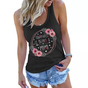 Happiness Is Being A Mimi Floral Flower Mothers Day Womens Women Flowy Tank | Mazezy