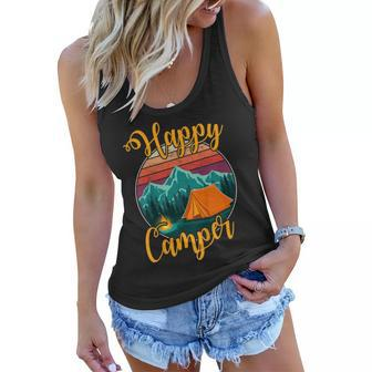 Happy Camper Birthday Party Gift Camping Fan Kids Women Men Women Flowy Tank | Mazezy