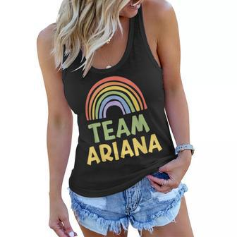 Happy Colorful Team Ariana Rainbow Pride Green Yellow Women Flowy Tank | Mazezy