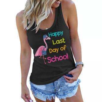 Happy Last Day Of School Flamingo Student Teacher Women Flowy Tank | Mazezy