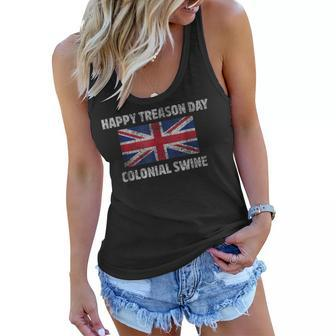 Happy Treason Day Colonial Swine Sarcastic T Shirts Women Flowy Tank | Mazezy