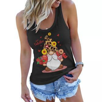 Happy Valentines Day Gnomes With Leopard Sunflower Valentine V7 Women Flowy Tank - Seseable