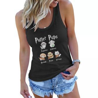 Harry Cute Puppy Dogs Potter Pups Gifts For Her Women Flowy Tank - Thegiftio UK