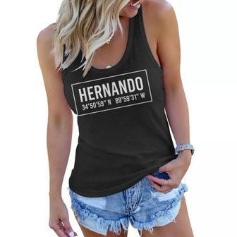 Hernando Ms Mississippi Funny City Coordinates Home Gift Women Flowy Tank - Seseable