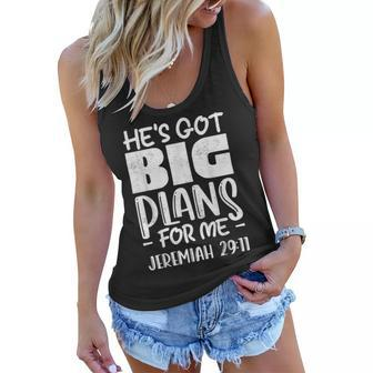 Hes Got Big-Plans For Me - Christian - Jeremiah 2911 Women Flowy Tank | Mazezy