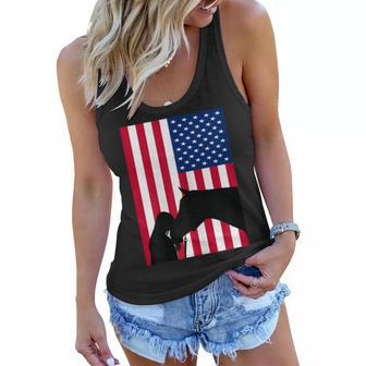Horse Lovers American Flag Girl With Horse 4Th Of July Girls Women Flowy Tank | Mazezy