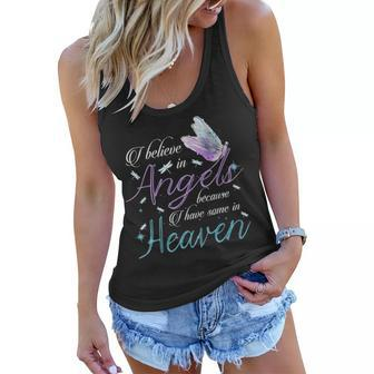 I Believe In Angels Because I Have Some In Heaven Mom & Dad Women Flowy Tank - Seseable