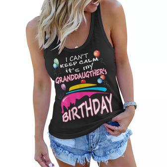 I Cant Keep Calm Its My Granddaughters Birthday Women Flowy Tank | Mazezy