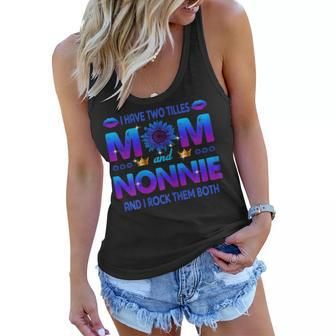 I Have Two Titles Mom And Nonnie Sunflower Blue Nonnie Gift For Womens Women Flowy Tank | Mazezy