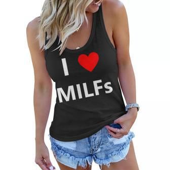 I Heart Love Milfs Funny Adult Sex Lover Hot Mom Hunter  Women Flowy Tank