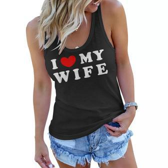 I Heart My Wife I Love My Wife Women Flowy Tank | Mazezy