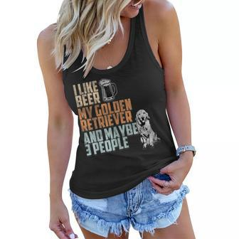 I Like Beer My Golden Retriever And Maybe 3 People Dog Lover Women Flowy Tank - Seseable