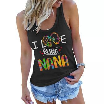I Love Being A Nana Art Matching Family Mother Day Women Flowy Tank - Seseable