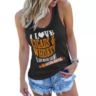 I Love Cigars & Whiskey And Maybe Like 3 Other People Quote Women Flowy Tank - Seseable