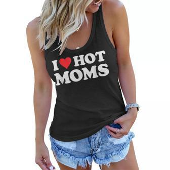 I Love Hot Moms I Heart Hot Moms Red Heart Love Hot Moms Women Flowy Tank - Thegiftio UK