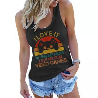 I Love It When My Mom Lets Me Play Video Games Vintage Gamer Women Flowy Tank - Seseable