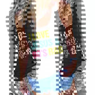 I Love Jesus And 90S R&B Rnb Music Lover Vintage Retro Women Flowy Tank | Mazezy