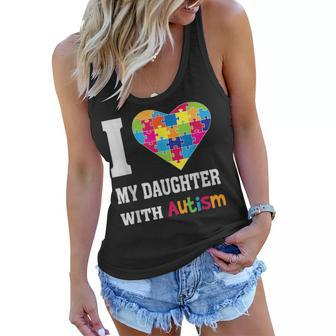 I Love My Daughter With Autism Proud Mom Dad Parent Women Flowy Tank - Seseable