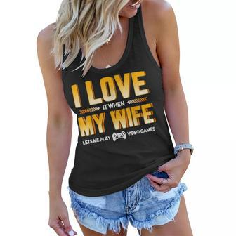 I Love My Wife T For Video Gamer Dad Father Women Flowy Tank | Mazezy CA