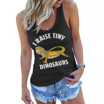 I Raise Tiny Dinosaurs Bearded Dragon Mom Dad Kids Gift Women Flowy Tank - Seseable