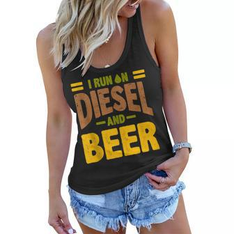 I Run On Diesel And Beer Turbo Truck Women Flowy Tank | Mazezy