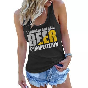 I Thought She Said Beer Competition Cheer Dad Father Women Flowy Tank | Mazezy