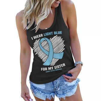 I Wear Light Blue For My Sister Graves’ Disease Awareness Women Flowy Tank | Mazezy
