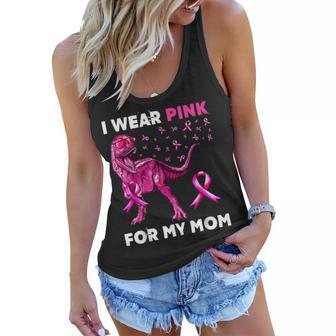 I Wear Pink For My Mom Dinosaur Breast Cancer Awareness Women Flowy Tank | Mazezy