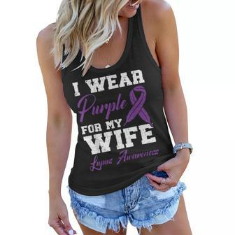 I Wear Purple For My Wife Lupus Awareness Support Squad Gift For Mens Women Flowy Tank | Mazezy