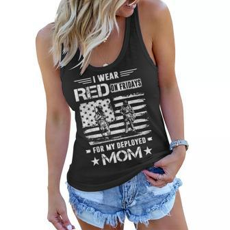 I Wear Red On Fridays For My Deployed Mom Gifts Women Flowy Tank - Seseable