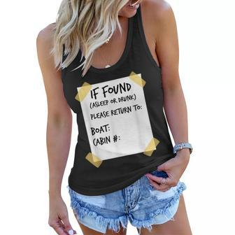 If Found Asleep Or Drunk Funny Cruise Women Flowy Tank - Seseable