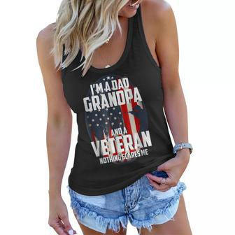 Im A Dad Grandpa Veteran Fathers Day For Mens Womens Women Flowy Tank - Seseable
