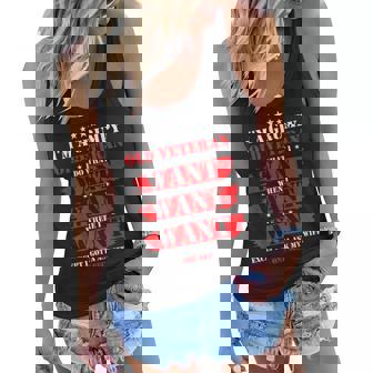 Im A Grumpy Old Veteran Funny Veteran Wife Women Flowy Tank | Mazezy