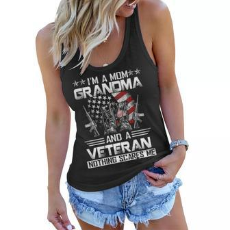 Im A Mom Grandma And A Veteran Gift For Dad Fathers Day Women Flowy Tank - Seseable