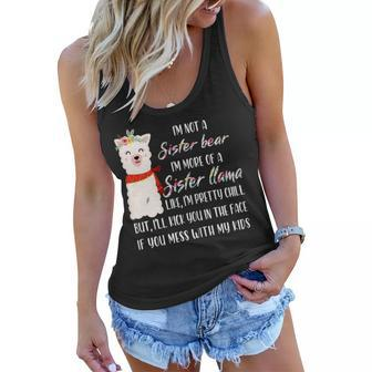 Im Not A Sister Bear Im More Of A Sister Llama Floral Gift For Womens Women Flowy Tank | Mazezy