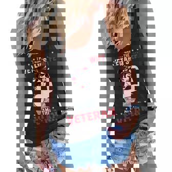 Im Not The Veterans Wife I Am The Veteran American Flag Women Flowy Tank | Mazezy