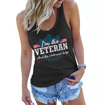 Im The Veteran And The Veterans Wife Veterans Day Women Flowy Tank - Seseable