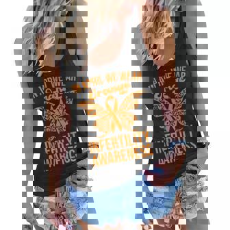 In April We Wear Orange Butterfly Infertility Awareness Week Women Flowy Tank | Mazezy