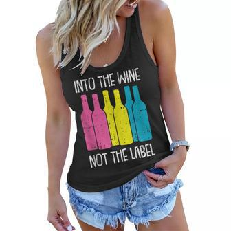 Into The Wine Not The Label Pan-Sexual Pride Drinking Lgbt-Q Women Flowy Tank | Mazezy