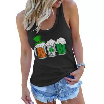 Irish Beer Ireland Flag St Patricks Day Shamrock Clover Women Flowy Tank - Seseable