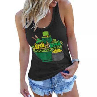 Irish Ramen Cats Cute Anime St Patricks Day Women Girls Women Flowy Tank - Seseable