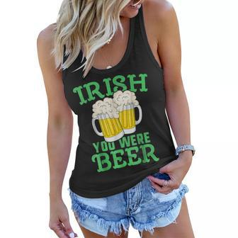 Irish You Were Beer Clover For Funny St Patricks Day 2023 Women Flowy Tank - Seseable