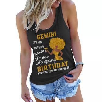 It’S My Birthday Black Women Gemini May June Gifts Women Flowy Tank | Mazezy