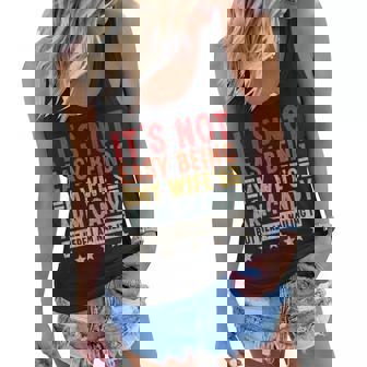 Its Not Easy Being My Wifes Arm Candy But Here I Am Nailin Gift For Mens Women Flowy Tank - Thegiftio UK