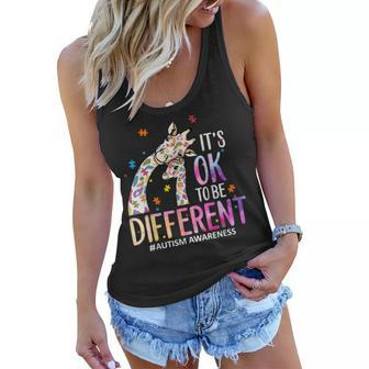 Its Ok To Be Different Autism Awareness Acceptance Be Kind Women Flowy Tank | Mazezy DE