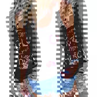 Just A Girl Who Loves Horses Horse Gifts For Girls Cute Women Flowy Tank | Mazezy